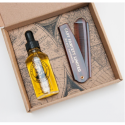 Dárková sada oleje na plnovous a cestovního hřebenu